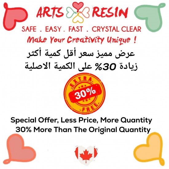 Offer extra 30% ( 9.840 ml )Arts Resin Kit 2 gallon / offer 30% more than the original quantity / 9.840 ml/ 11.00 kg