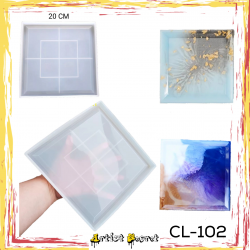 Square silicone mold with slanted edges size 20 x 20 cm Square silicone mold with slanted edges size 20 x 20 cm