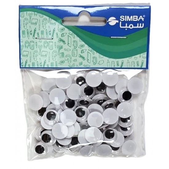 Medium plastic moving eyes on a card