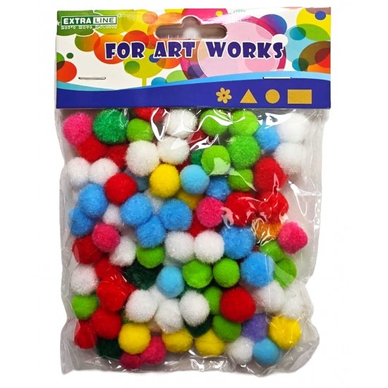 Small Colorful pom-pom cotton balls, 1.5 cm