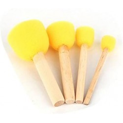 Yellow 4-piece sponge brush for stencils