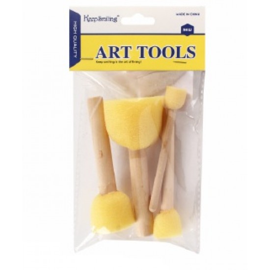 Yellow 4-piece sponge brush for stencils