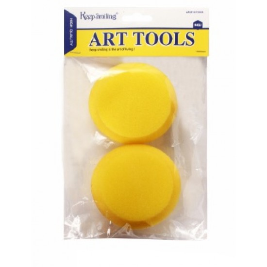 Round yellow sponge brush, 2 pieces