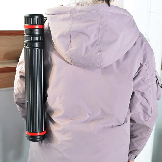 أنبوب لحفظ الوسائل والرسومات والخرائط والوثائق بلاستيكي، مقاوم للماء قابل للتعديل قطر8 سم * ارتفاع 108 سم (أسود)