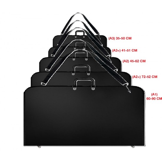 شنطة ملف وسائل بلاستك لحفظ اللوحات والخرائط 5 احجام