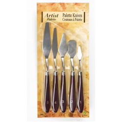 Set of 5 mixing knives in 5 different sizes