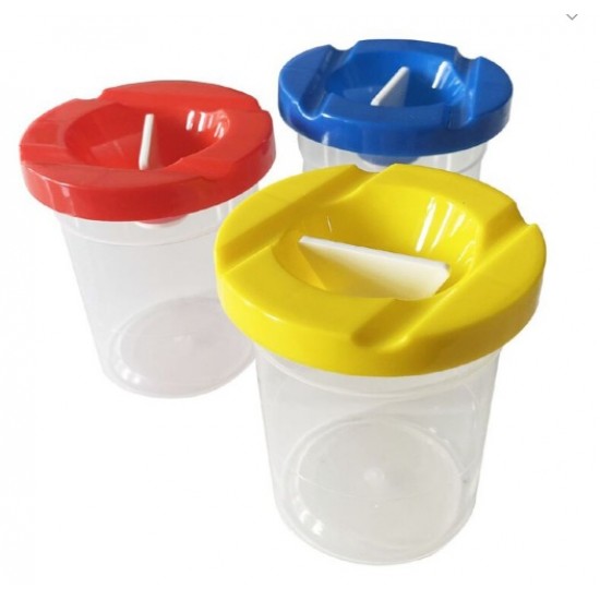 Brush washing cup with lid