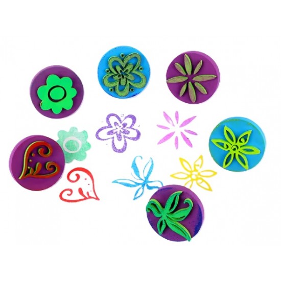 Set of 6 rubber EVA mechanical prints with rubber grip