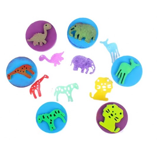 Set of 6 decorative EVA rubber prints with rubber handles