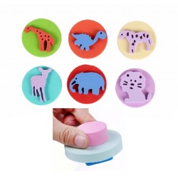 Set of 6 Wild Animal Print Rubber EVA with Rubber Handle