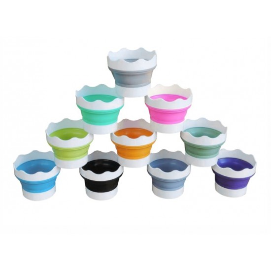 Foldable silicone brush washing cup, 8*9.5 cm