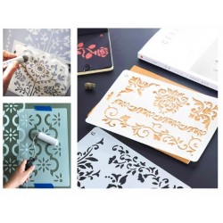 مسطرة ستانسل 25 شكل حجم A4 بكرت 