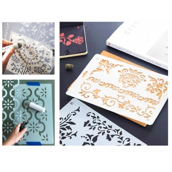 مسطرة ستانسل 25 شكل حجم A4 بكرت 