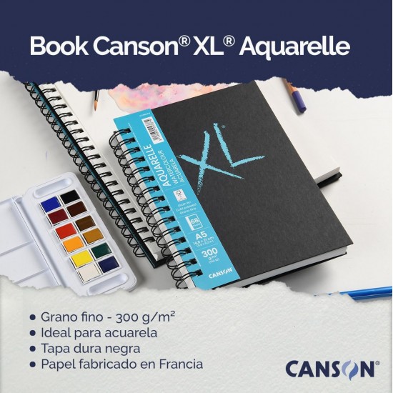 دفتر رسم 18.4*21 -A5 نوت بوك سميك تركواز مائي كولد برس XL سلك جانبي 300 غم غم 68 صفحة 