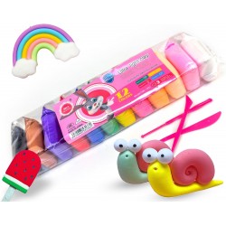 Cotton Clay, 12 Colors, Magic Foam, Air-Drying + Tools