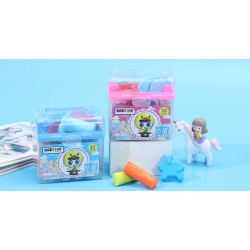 16-color Duckey Play Dough modeling clay + tools: small rectangular bucket