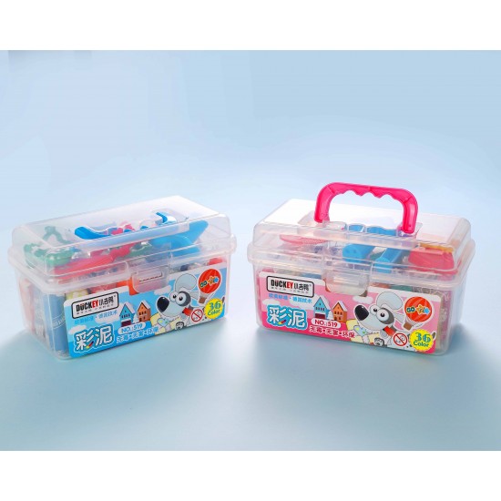 36-color large stick  Duckey Play Dough modeling clay set + tools, large rectangular bucket