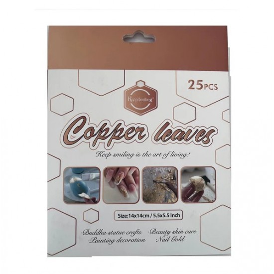 Copper leaf, 25 sheets, size 14*14 for Antiquing ,Arts, Crafts, Decoration ,Resin