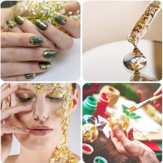 Mix Gold, Silver, Copper, leaf, Flakes 12 in box, for Antiquing ,Arts, Crafts, Decoration ,Resin