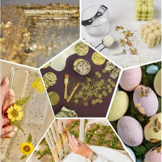 Gold leaf, Flakes 10 Grams, for Antiquing ,Arts, Crafts, Decoration ,Resin