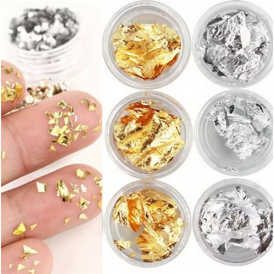 Mix Gold, Silver, Copper, leaf, Flakes 12 in box, for Antiquing ,Arts, Crafts, Decoration ,Resin