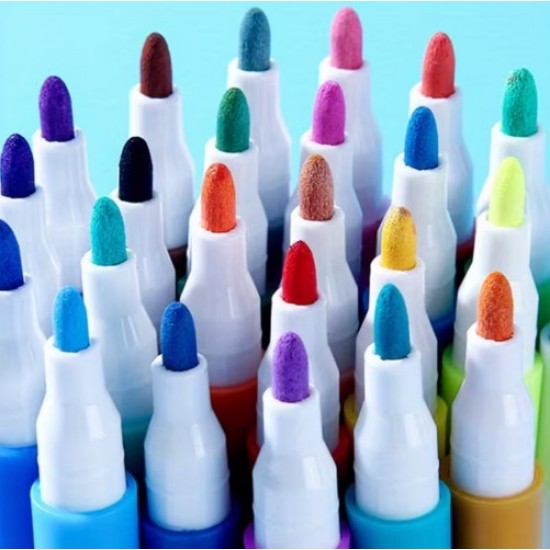 Acrylic markers,24 colors, quick-drying, with a rubber grip, suitable for all surfaces. 