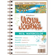 Strathmore A5 Pad Visual Journal - WATERCOLOR ( 14X20.3 CM x 34 sheets) 190 g/m2 Cold Press natural white paper color 400 Series (5.5*8 IN)
