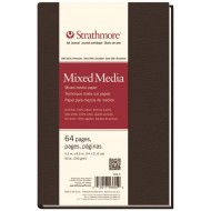 Strathmore A5+ hardcover Mixed Media (14X21.6 CM x 64 sheets) 190 g/m2 natural white paper color 500 Series Heavyweight (5.5*8.5 IN)