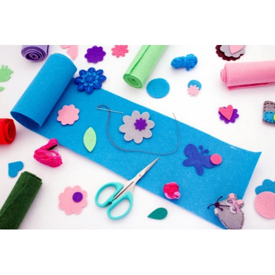 Felt self-adhesive A4 + A3 with Sticker 10 MIX Color fabric for crafts