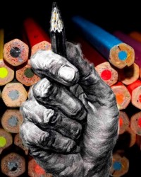 Coloured Pencils & Charcoal