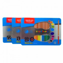 الوان خشبية مائية 48 لون ذو تدرجات رائعة  والوان براقة مع فرشاه ماركة هيرو