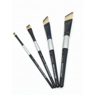 طقم 4 فرش مشطوفة رقم 1/4 , 1/2 , 3/4 , 1 لالوان المائية والاكريليك مسكة خشب قصير ممتاز كوندا.