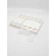 بلتة 12 انبوب شفاف بغطاء لخلط وحفظ الألوان