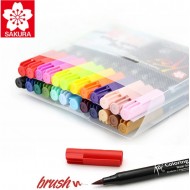 طقم أقلام 24 لون مائي رأس فرشاه برش قابل للانثناء كوى من ساكورا اليابانية