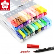 طقم أقلام 48 لون مائي رأس فرشاه برش قابل للانثناء كوى من ساكورا اليابانية