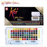 طقم ألوان مائية 72 لون مع 2 فرشة وبلتة مدمجة كوى من ساكورا اليابانية