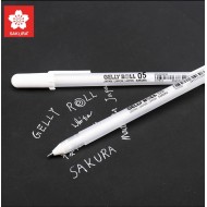 طقم 2 قلم أبيض جيلي رول انك رأس كروي 0.5 من ساكورا اليابانية
