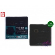 مجموعة 10 ورقات اسود زينتنجل مربعة 89*89 للرسم من ساكورا اليابانية