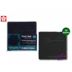 مجموعة 10 ورقات اسود زينتنجل مربعة 89*89 للرسم من ساكورا اليابانية