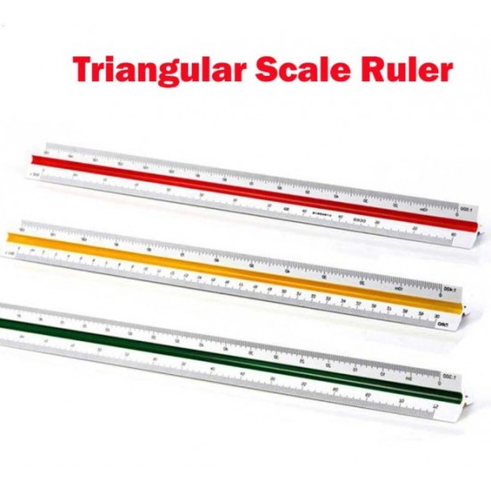 مسطرة سكيل 30 سم ابعاد 1:100 - 1:125 - 1:75 - 1:20 - 1:125 - 1:50