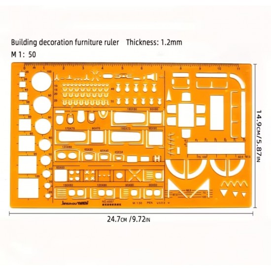 مسطرة هندسية اثاث 2/ 1:50 / 4357