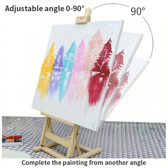 95cm Adjustable and Foldable Table Stand, Beech Wood Panel Holder Easel