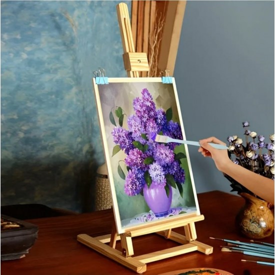 95cm Adjustable and Foldable Table Stand, Beech Wood Panel Holder Easel