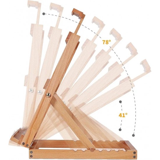 96cm adjustable and foldable table stand, beech wood panel holder Easel