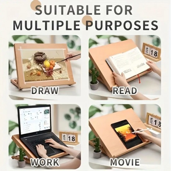 A2 size 42*59.4 table stand, adjustable and foldable, beech wood plate holder