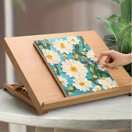 A2 size 42*59.4 table stand, adjustable and foldable, beech wood plate holder