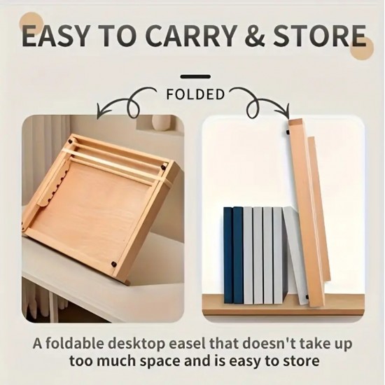 A2 size 42*59.4 table stand, adjustable and foldable, beech wood plate holder