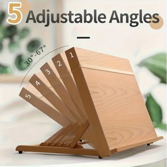 A2 size 42*59.4 table stand, adjustable and foldable, beech wood plate holder
