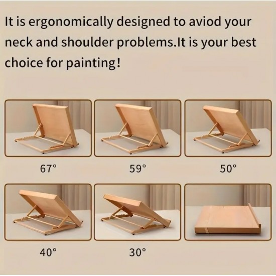 A2 size 42*59.4 table stand, adjustable and foldable, beech wood plate holder