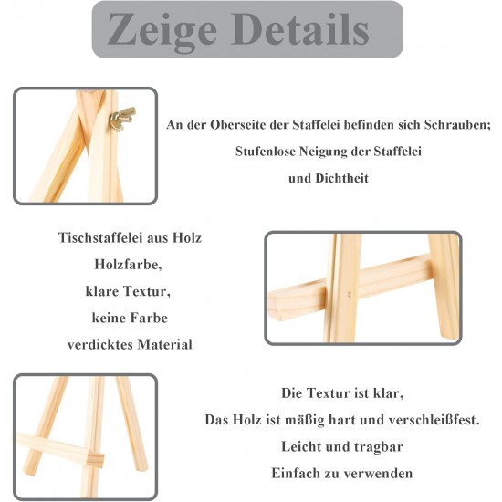 2 PCS Mini Table Easels 18 x 24 cm Wooden 